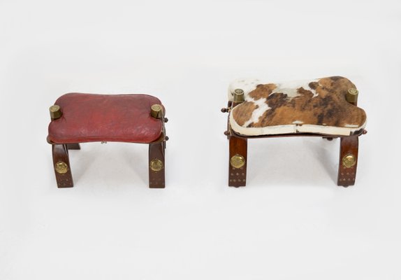 Leather Egyptian Camel Saddle Footstools 1962 Set Of 2 Bei Pamono Kaufen