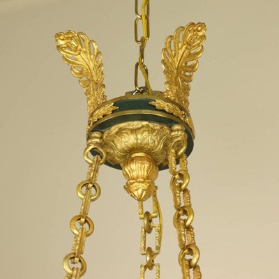Directoire Style Green Tole Chandelier | French Antique Shop Directoire Style Green Tole Chandelier | French Antique Shop