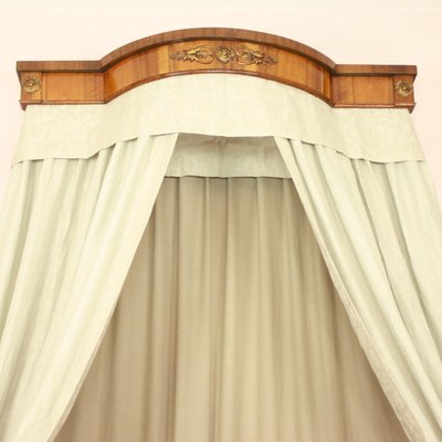 French Empire Walnut Egyptian Revival Daybed with Demilune Canopy