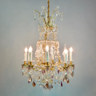 Large French Louis Xv Bronze Crystal Chandelier Attributed To Maison Baguès For At Pamono - Large French Crystal Chandeliers Large French Louis Xv Bronze Crystal Chandelier Attributed To Maison Baguès For At Pamono - Large French Crystal Chandeliers
