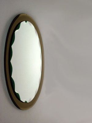 Mid-Century Italian Cut Crystal Glass Mirror from Fontana Arte, 1950s for  sale at Pamono