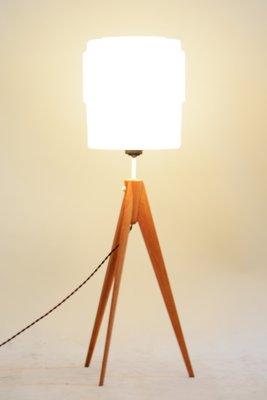oak and glass lamp table