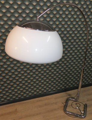 Large Vintage White And Chrome Arc Floor Lamp From Cosack 1970s For At Pamono Chrome Arc Floor Lamp, Vintage Chrome Arc Lamp