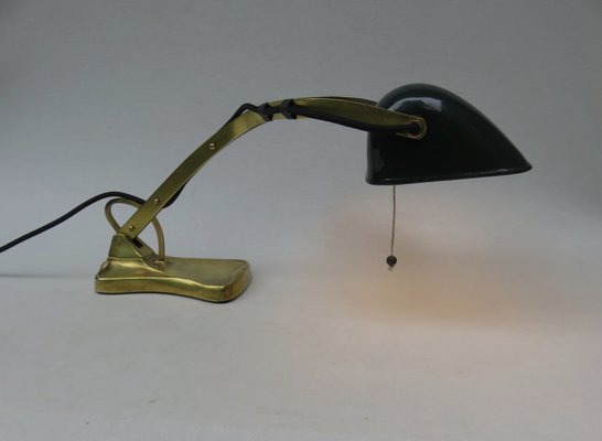 Antique Art Nouveau Enameled Brass, Why Do Bankers Lamps Have Green Shades
