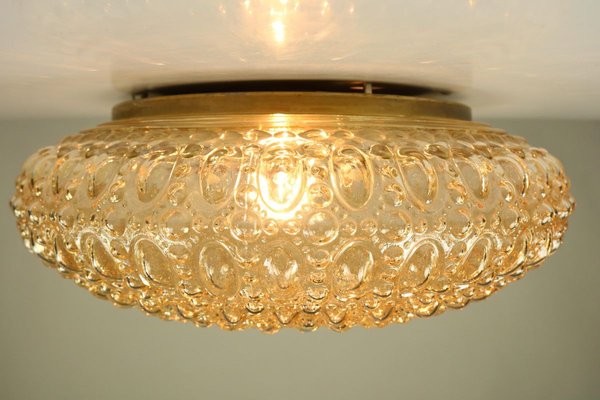 Large Amber Glass Flush Mount Ceiling Lamp By Helena Tynell For Limburg 1960s For Sale At Pamono