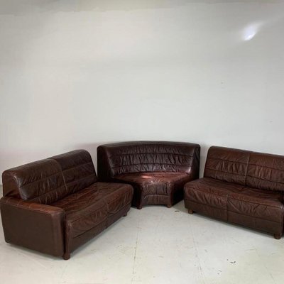 Brown Leather Corner Sofa 1970s For Sale At Pamono