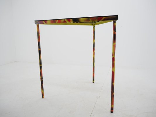 Industrial Smoked Glass And Steel Triangle Corner Side Table 1990s For At Pamono - Glass Corner Table Triangle Industrial Smoked Glass And Steel Triangle Corner Side Table 1990s For At Pamono - Glass Corner Table Triangle