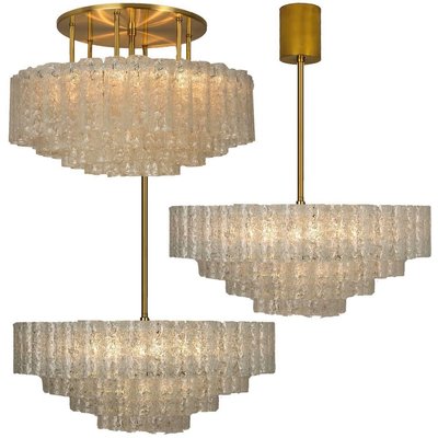 Pair of 1960s Staff Leuchten Large 3 Pendant Chandeliers Pair of 1960s Staff Leuchten Large 3 Pendant Chandeliers