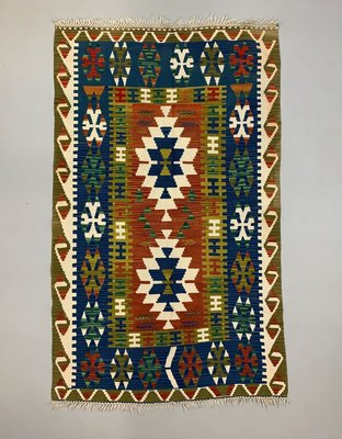 Tapis turc vintage beige et rose des années 1960 - 1'5 X 3'7 En vente