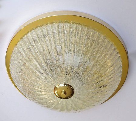 Ribbed Glass Flush Light Ceiling Lamp 