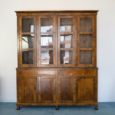 Vintage Wood And Glass Display Cabinet, Display Cabinet With Glass Doors India