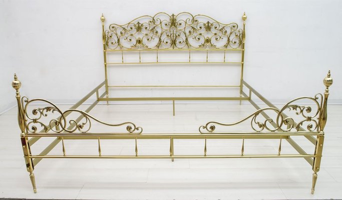 Mid-Century Neoclassical Style Italian Double Brass Daybed, 1960s