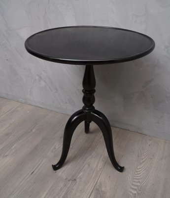 Mid Century Round Black Side Table 1930s For At Pamono Mid Century Round Black Side Table, Round Pedestal Side Table Black