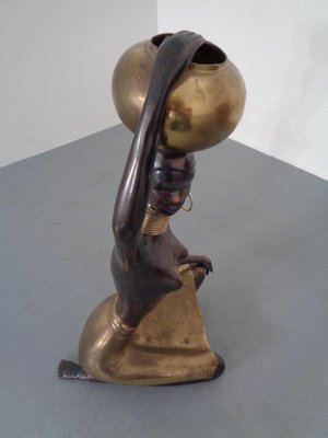 Large South African Ndebele Woman Woman Sculpture: Hagenauer (attributed