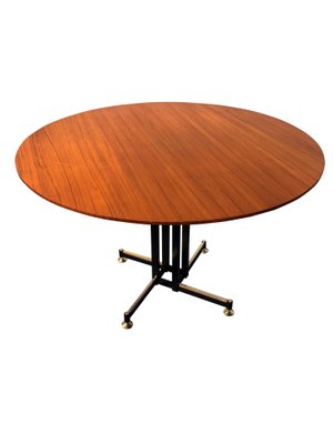 Mid Century Italian Round Teak Dining, Round Dining Tables And Chairs Sets