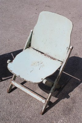 Italian Lacquered Curved Wood Folding Chairs 1950s Set of 2 for