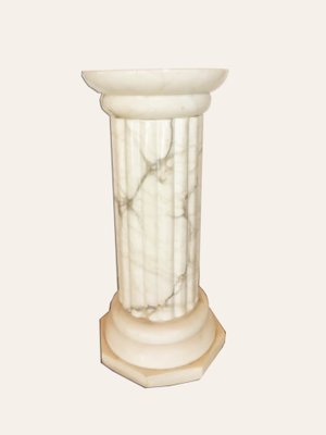 Alabaster Column Floor Lamp 1950s For, Column Floor Lamp With Shelves White