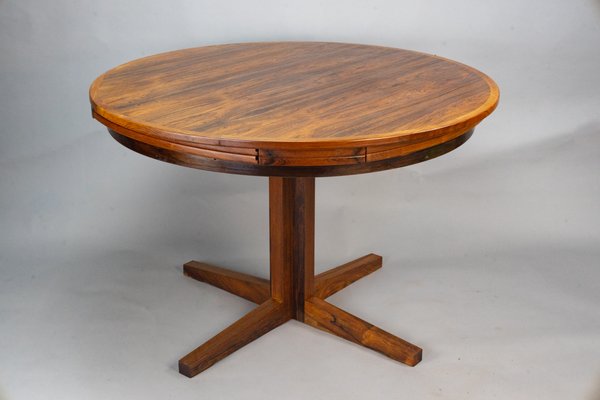 Round Extendable Rosewood Flip Flap, Magic Expanding Round Table