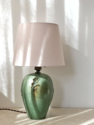 green ceramic table lamp