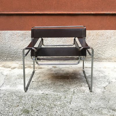Brown Leather B3 Wassily Lounge Chair By Marcel Breuer For Gavina 1960s For Sale At Pamono