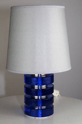 Mid Century Glass Table Lamp 1960s For, Azure Glass Table Lamp