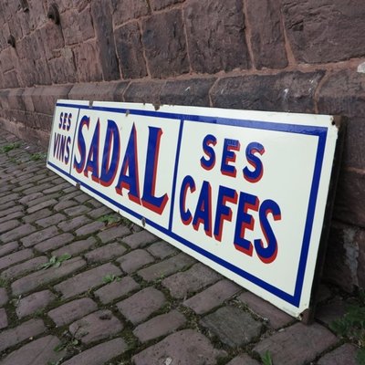 Vintage French Enameled Cafe Sign for sale at Pamono