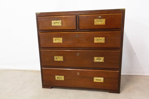 Military Campaign Style Chest, Vintage Campaign Style Dresser