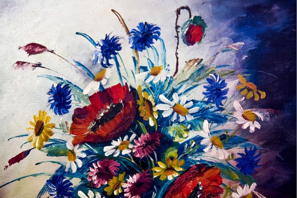 Flowers Painting 1940s For Sale At Pamono Flowers Painting 1940s For Sale At Pamono