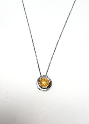Yellow Sapphire Pendant Necklace, 1990s 