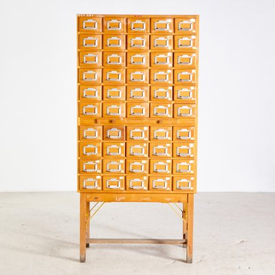 Industrial Hungarian Tall Library Card, Library Card Cabinet