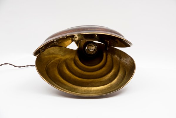 hammered brass table lamp