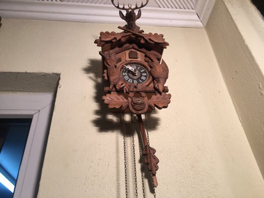 Coucou musical ancien pendule horloge ancienne boite à en ance