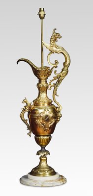 Antique Gilt Metal Medici Urn Table, Antique Brass Urn Table Lamp