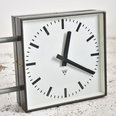 Large Vintage Double Sided Wall Clock From Pragotron For At Pamono - Double Sided Wall Clock Malaysia