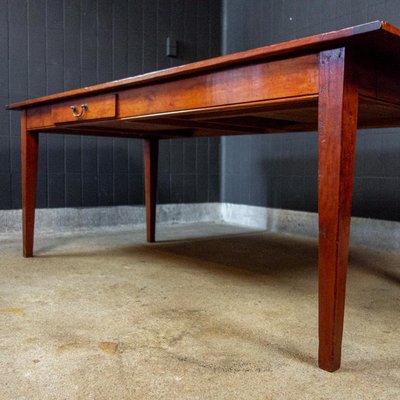 Antique Red Brown Cherry Dining Table with Drawers bei Reclaimed Industrial Chic Desk Dining Table with Storage