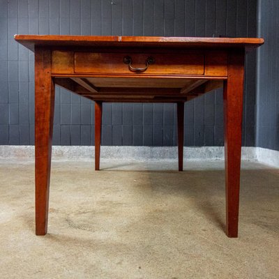 Antique Red Brown Cherry Dining Table with Drawers bei Reclaimed Industrial Chic Desk Dining Table with Storage