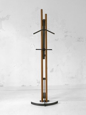 Solid Wood Coat Rack 1980s, French Vintage Wood Coat Rack Stand