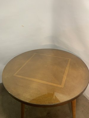 Round Lozenge Plated Oak Dining Table 1960s For At Pamono - Round Oak Dining Table And 8 Chairs