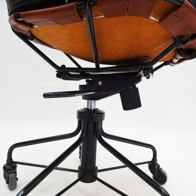 Scandinavian Leather Rosewood Steel Desk Chair By Mats Theselius For Kallemo 2012 For Sale At Pamono