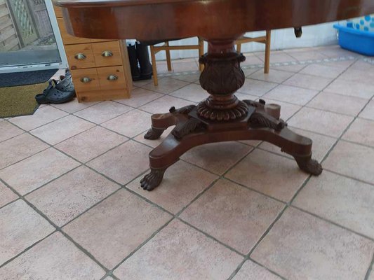Antique Wood Adjustable Round Table For, Adjustable Round Dining Room Table