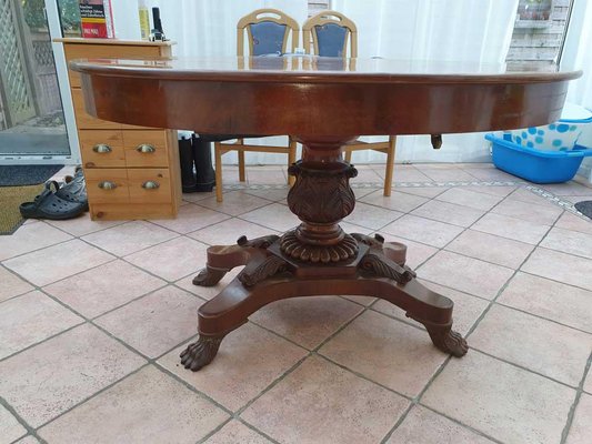 Antique Wood Adjustable Round Table For, Adjustable Round Dining Room Table