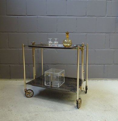 Mid Century Black Gold Folding Trolley And Serving Tray Set From Textable For At Pamono Mid Century Black Gold Folding Trolley, Coffee Table Tray Black And Gold