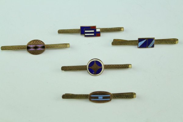 Viennese Enamel Tie Pins, 1930s, Set of 5 for sale at Pamono