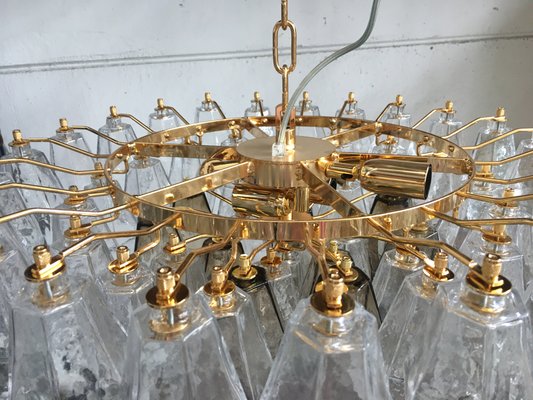 Italian Modern Chandelier in Transparent Murano Glass Italian Modern Chandelier in Transparent Murano Glass