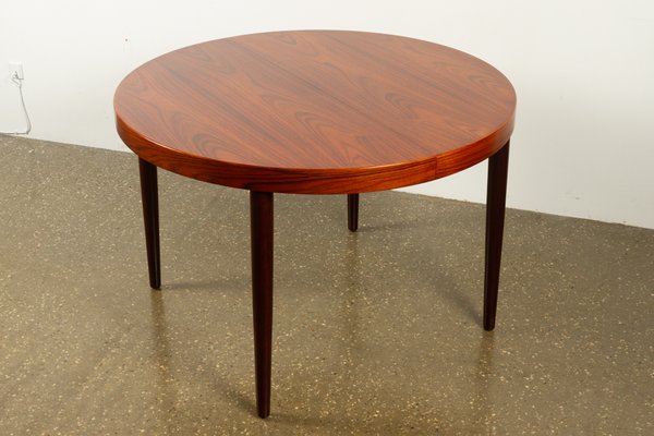 Vintage Danish Round Extendable, Rosewood Round Dining Table
