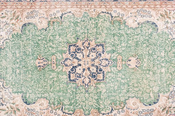 Turkischer Gruner Vintage Oushak Wohnzimmer Teppich 1970er Bei Pamono Kaufen