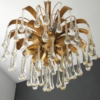 Tear Drop Glass 6 Light Chandelier Pendant Lights By Palwa 1960s Set Of 2 For At Pamono - Glass Drop Pendant Light