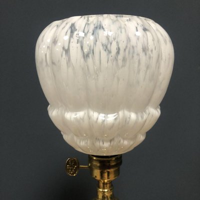 antique brass table lamp with glass shade