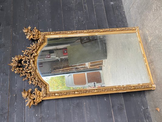 Large French Gilt Wall Mirror For, Tate Round Metal Framed Wall Mirror