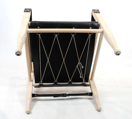 Black Leather Safari Chairs By Aage Bruun Son 1960s Set Of 2 For Sale At Pamono